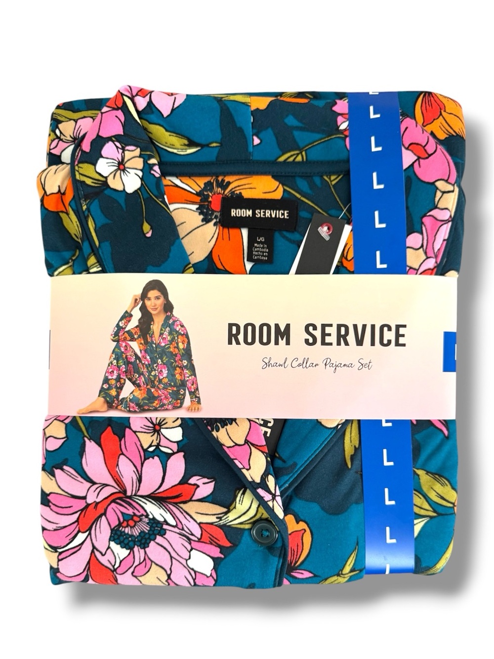 Room Service Shawl Collar Pajama Set Floral Print